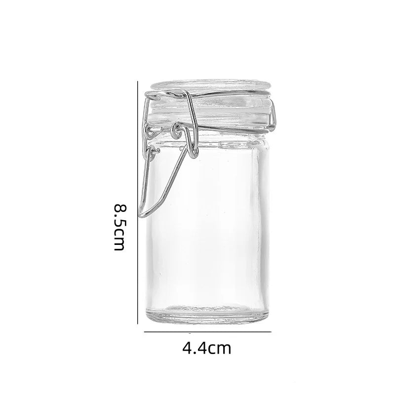50/100ml Glass Bottle Sealed Storage Jar with Buckle Airtight Locking Lid Big Mouth Kitchen Bottles for Coffee Beans Fruits Nuts Oasis Select 75ml