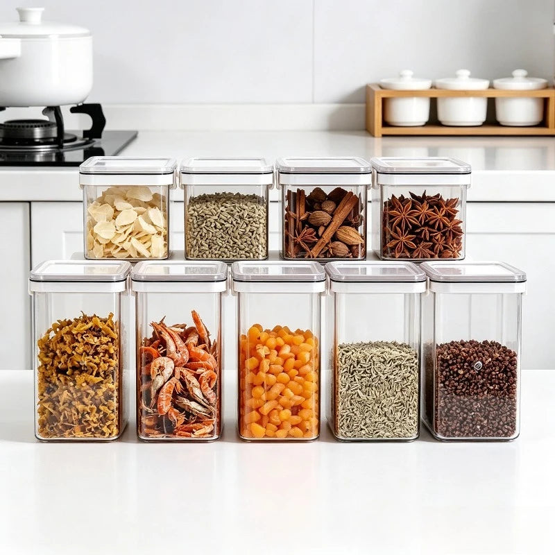 1pcs Food Grade Hanging Airtight Grain Storage Box Transparent Rectangular Moisture Proof Fresh-Keeping Container Oasis Select