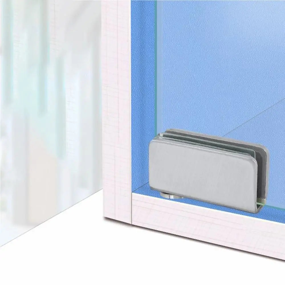 2Pcs Metal Glass Door Pivot Hinge No punching Hook Accessories Concealed Hinges Hardware Mirror Support Cabinet Clamp Hinge Oasis Select