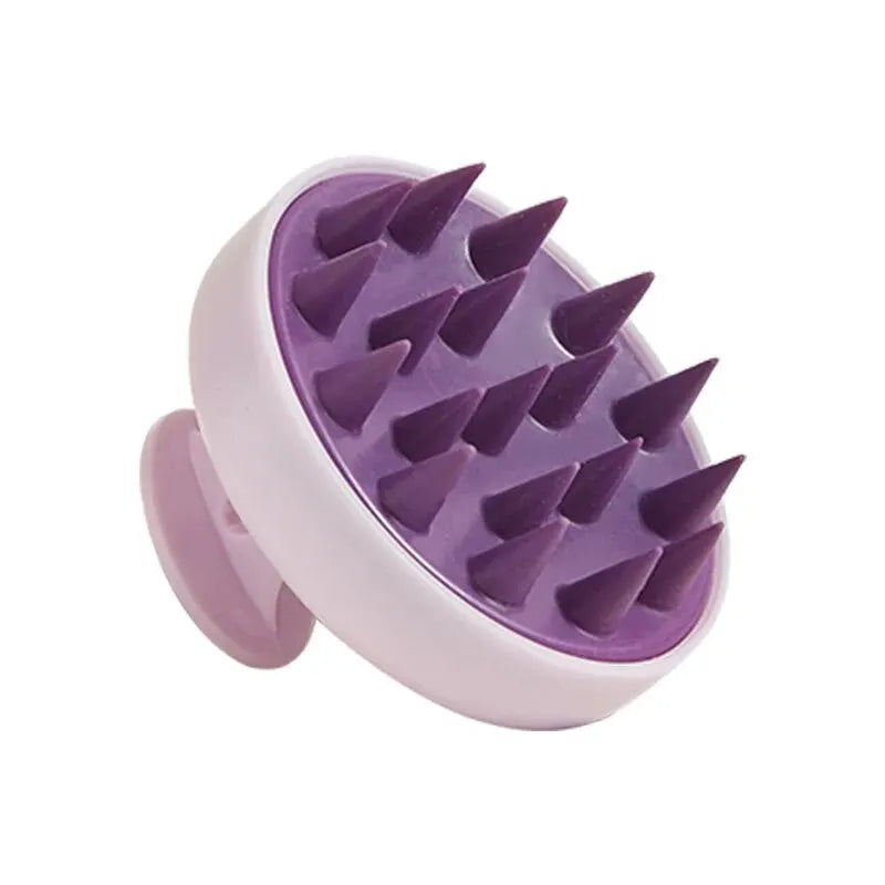 Silicone Shampoo Brush Head Scalp Massage Comb Hair Washing Comb Body Massage Brush Bath Shower Brush Salon Hairdressing Tool Oasis Select 266-Purple