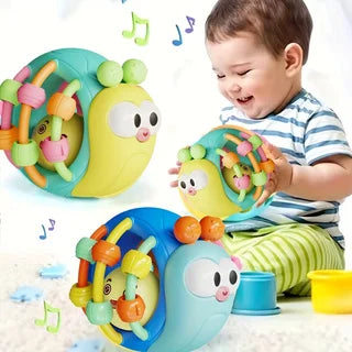 Hand-Held Baby Rattle Puzzle Early Education Snail Rattle Plastic Ball Color Festival Can Send Birthday Christmas Gifts Oasis Select