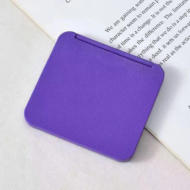 2-Face Makeup Mirror Square Portable Cute Girl'S Gift Hand Mini Mirror Pocket Double-Sided Makeup Mirror Compact Multiple Colors Oasis Select Purple