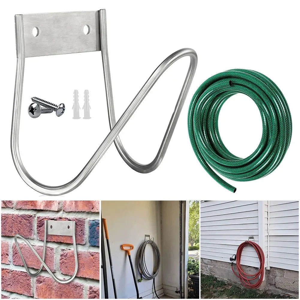 Stainless Steel Garden Hose Hanger Wall Mount Water Hose Holder Heavy Duty Hose Hook for Garden Garage Or Yard Storage Accessory Oasis Select