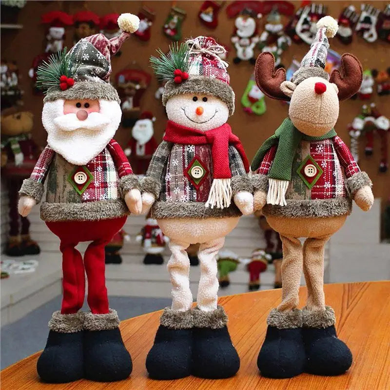 ~WISH Merry Christmas Decoration 3PCS Christmas Reindeer Santa Claus Standing New Year Ornament Oasis Select