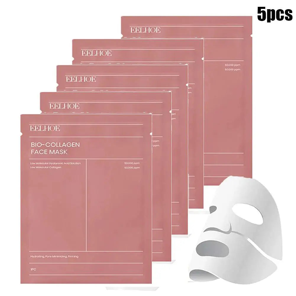 1/5/10PCs Bio Collagen Face Mask Shrink Pores Deep Hydrating Overnight Mask Moisturizing Refreshing Brightening Face Skin Care Oasis Select 5PCS Kit