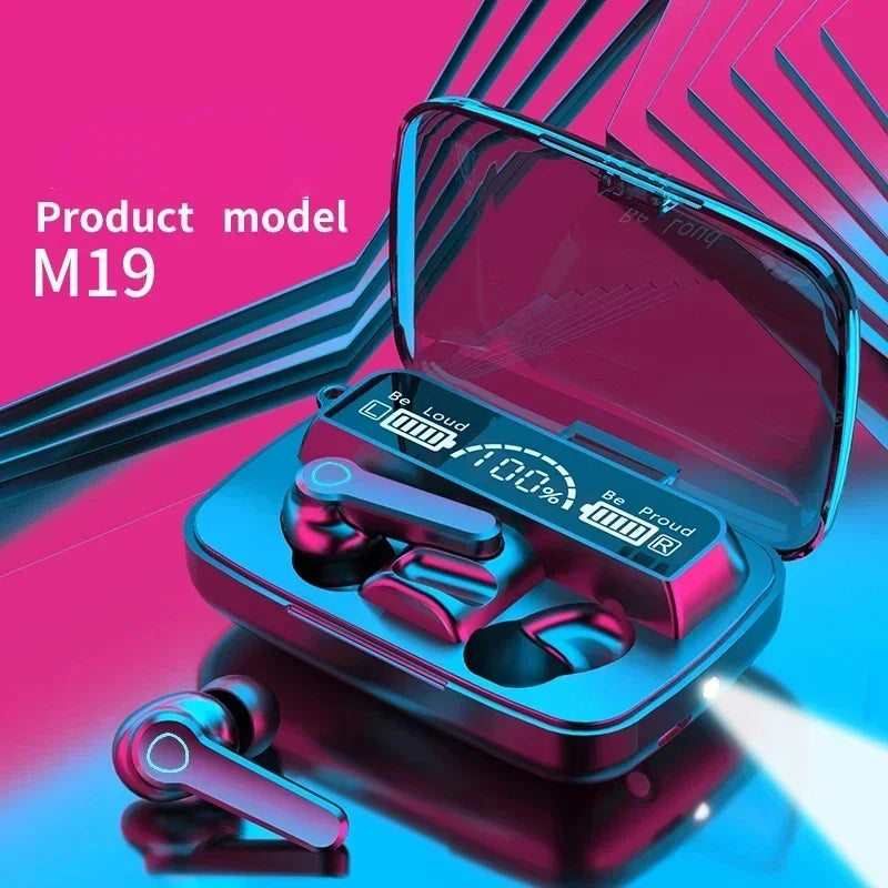 M19 headset TWS Earphone Intelligente Touch Control Wireless Bluetooth-compatible Headphones Waterproof LED Display With Mic Oasis Select