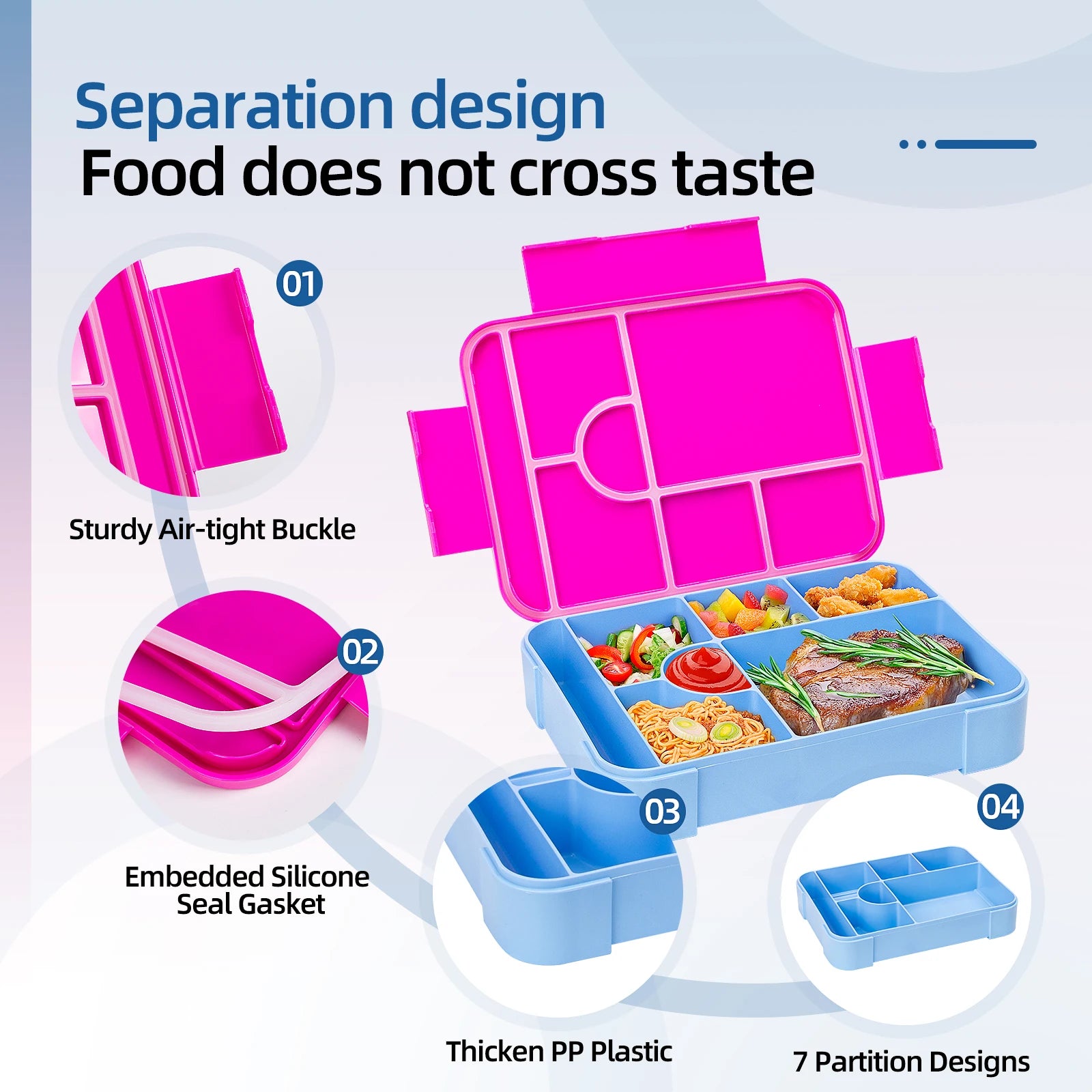 Kids Leakproof Bento Box – Divided Microwave-Safe Lunch Container Kids Bento Lunch Box Oasis Select