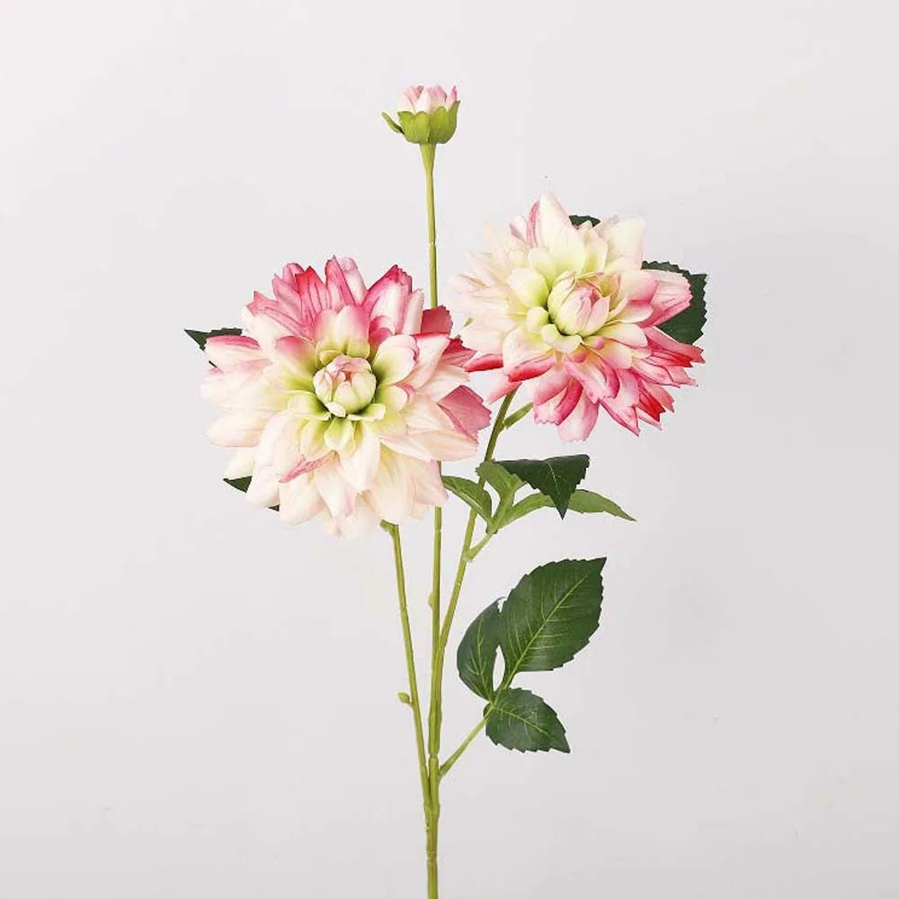 Realistic Artificial Dahlia Flower Branch 76cm | Faux Vase Decor