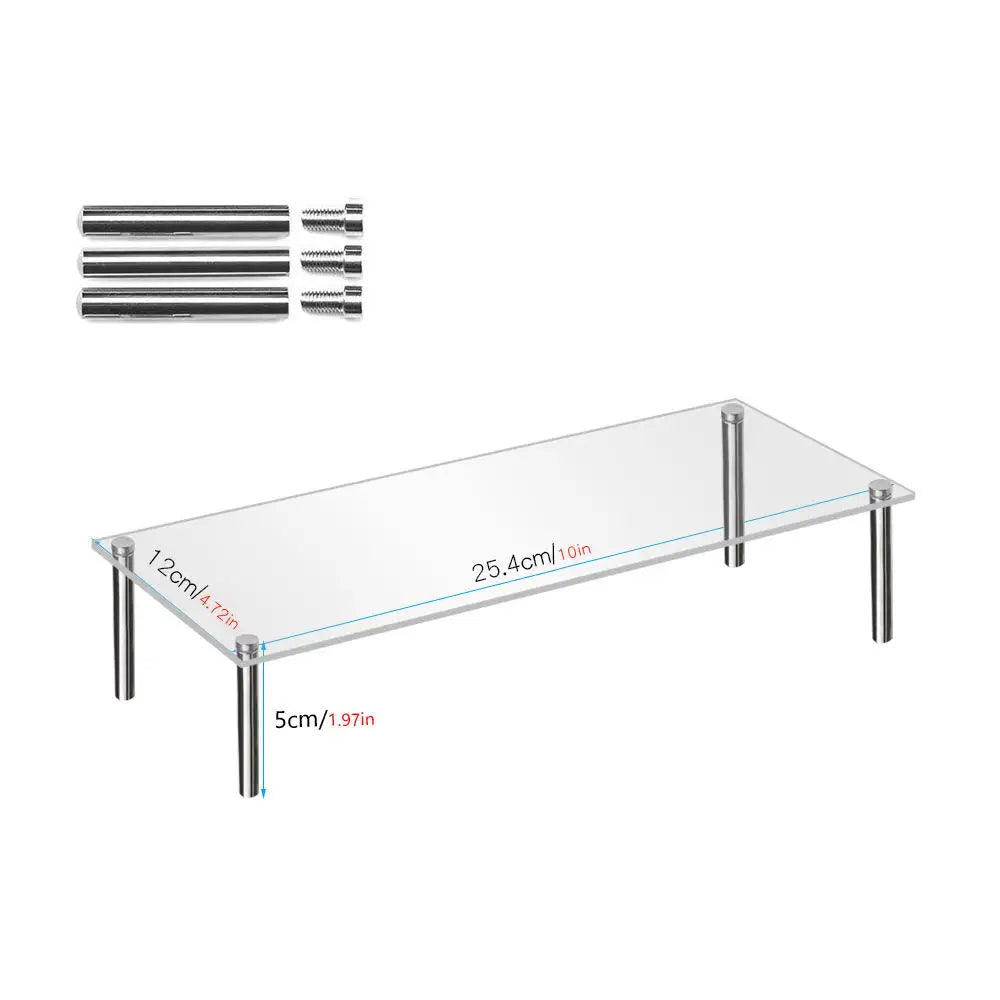 Stainless Steel Stand Acrylic Display Stands Clear Display Shelf Cupcake Display Riser Makeup Holder for Decoration Organizer Oasis Select M 1-tier