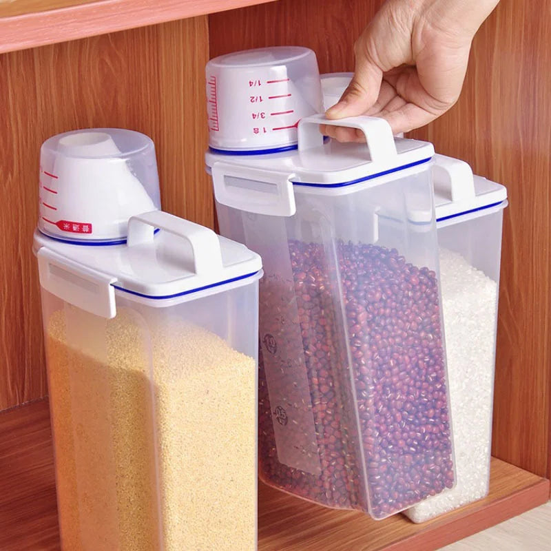 Airtight Rice & Grain Storage Container with Measuring Cup