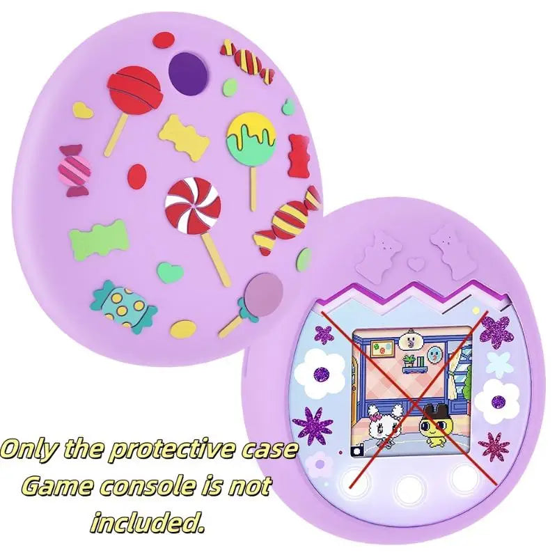 Protective Soft Silicone Skin Case for Virtual Interactive Pet Gaming Tamagotchi Uni with Screen Guard Oasis Select Candy Pruple