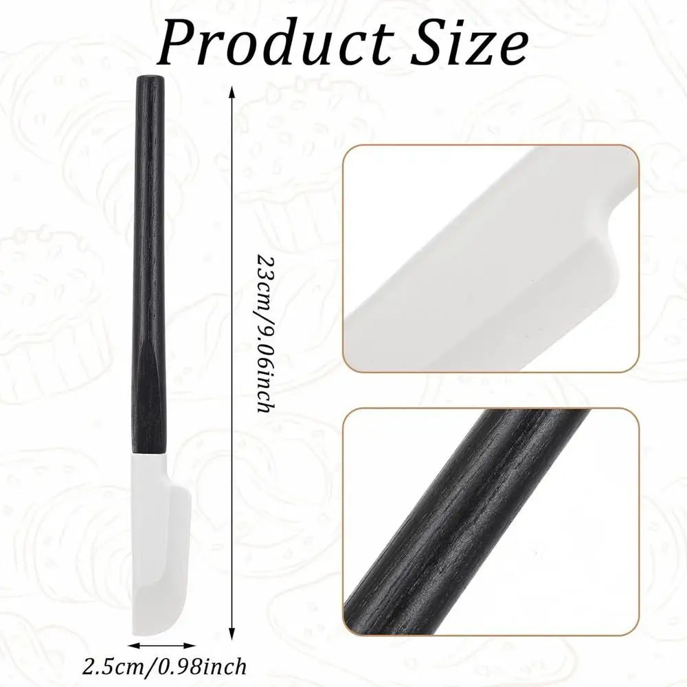Wooden Handle Spatula silicone Scraper Long Cake Spatula Heat-resistant Kitchen Baking Tool Kitchen Utensils Baking Tools Oasis Select B