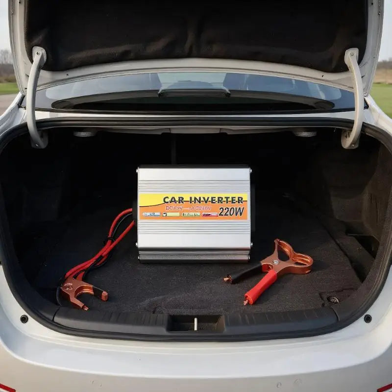 220W Power Inverter Car Mounted Solar Inverter USB Voltage Transformer Portable DC 12V To AC 220V Conversion USB Battery Clip Oasis Select