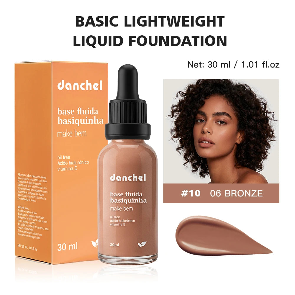 12 Colors Basic Lightweight Liquid Foundation Matte Soft Minimizes Pores Foundation Oil Control Long-Lasting Woman Makeup Oasis Select Color 10