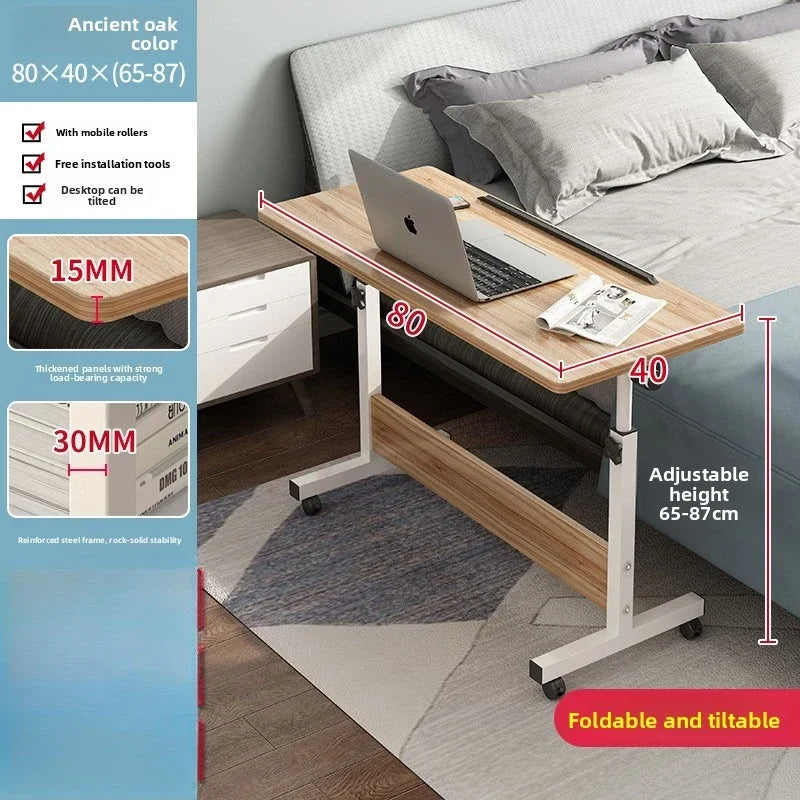 Multi-functional Household GoodsRemovable Bedside Table Lifting Table Lazy Computer Table Oasis Select Ancient Oak-D
