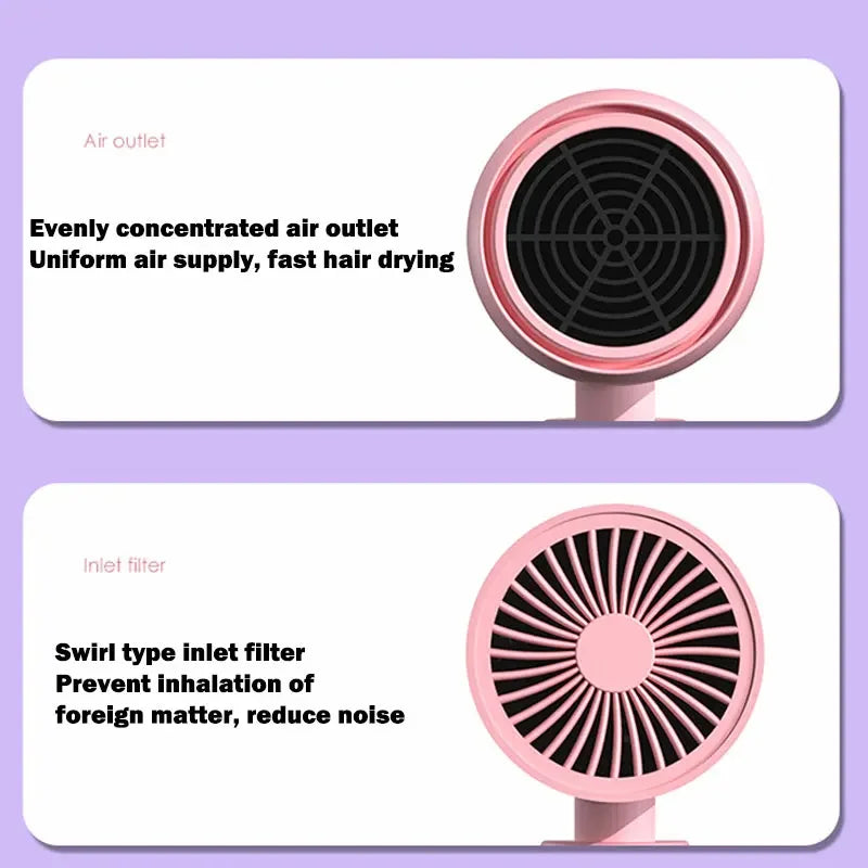 Folding Hairdryer With Carrying Bag Hot Air Anion Hair Care For Home MIni Travel Hair Dryer Blow Drier Portable Hair Brush Dryer Oasis Select