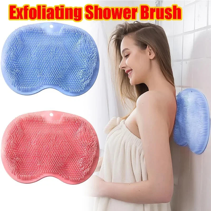 Body Shower Foot Scrubber Brush Wash The Body Cleanser Silicone Sponge Bath Massage Mat Back Brush Wall Mounted with Suction Cup Oasis Select