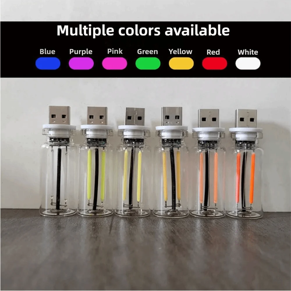 2PCS/lot 5V Touch Dimming USB LED Filament Glass Bulb Retro Edison Bulb Night Light Car Decoration Eye Protection Led Lighting Oasis Select