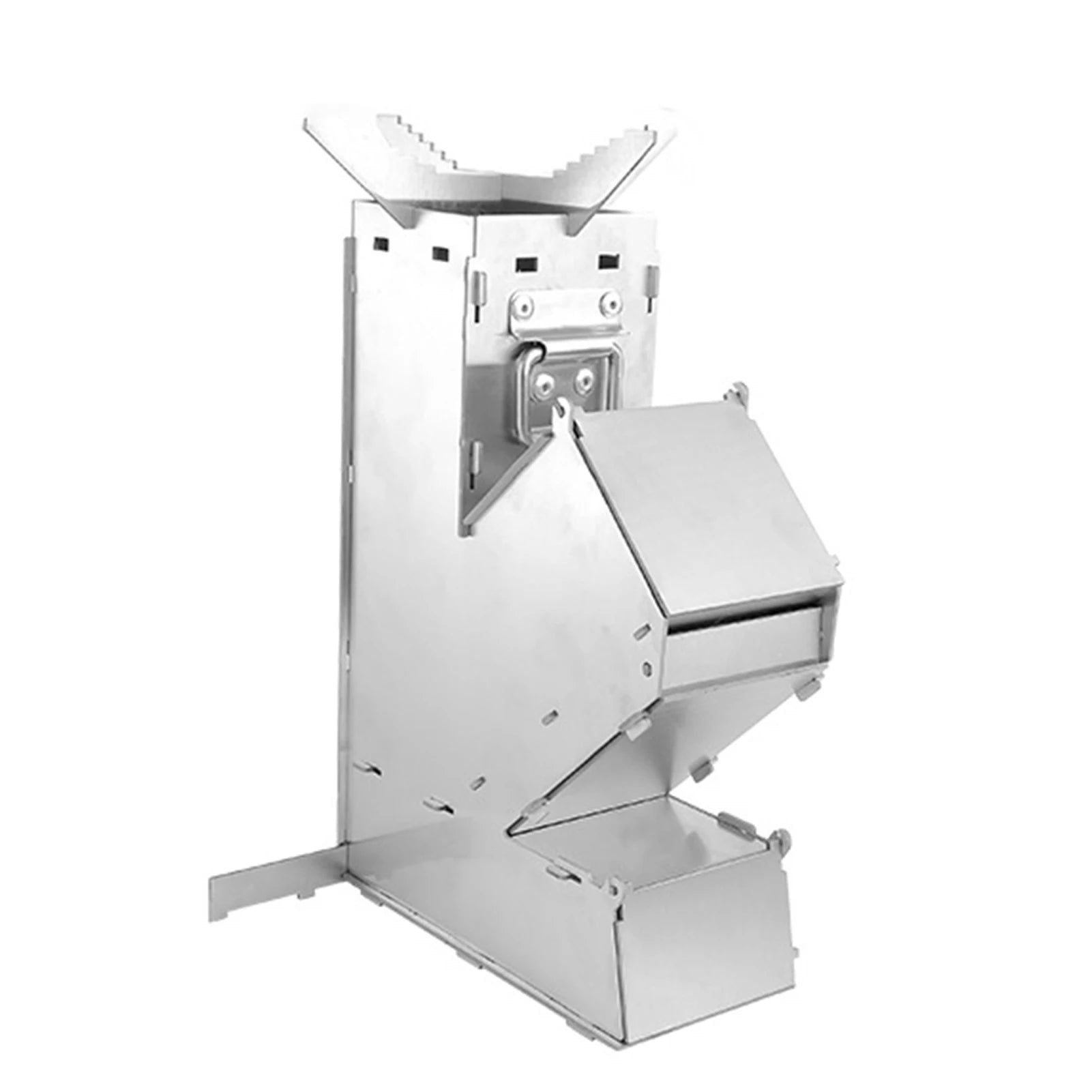 Camping Mini Wood Stove Portable Tent Firewood Stove Detachable Wood Burner Stainless Steel Rocket Stoves Picnic Pocket Grill Oasis Select silver