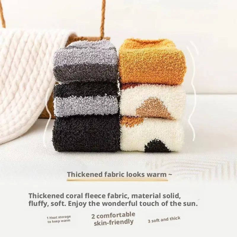 Womens Fuzzy Socks Winter Warm Soft Cozy Fluffy Microfiber House Sleeping Slipper Socks Women's Stockings Oasis Select