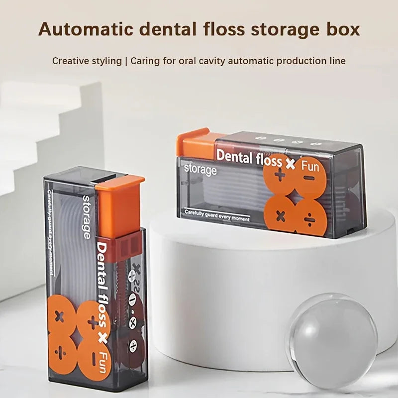 Automatic Dental Floss Storage Box Pop-Up Dental Floss Dispenser with 10Pcs Floss Dental Oral Hygiene Care Portable Oral Care Oasis Select