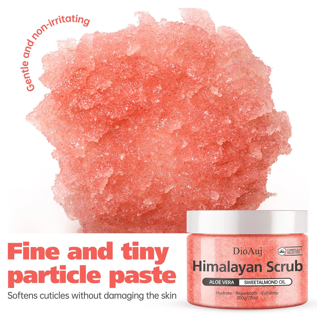 200g/7oz Himalayan Scrub Natural Exfoliating Salt & Body and Face Souffle Helps with Moist Cleansing and Exfoliation Oasis Select