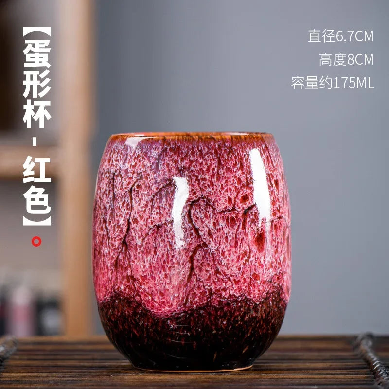 175ML Ceramic Coffee Mugs Teacup Porcelain Expresso Cup Home Creative Tea Cup Set Box Package керамические бокалы Oasis Select Burgundy