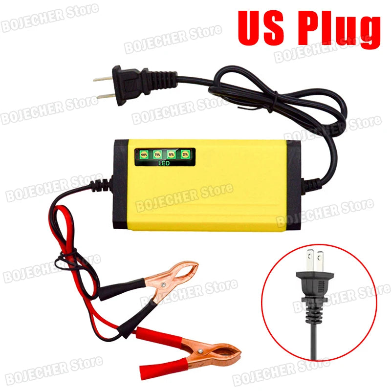 12V 2A Pulse Repair Intelligent Charger With Power Display 12V Car Moto Truck Battery Power Adapters For Lead Acid Battery EU US Oasis Select US Plug