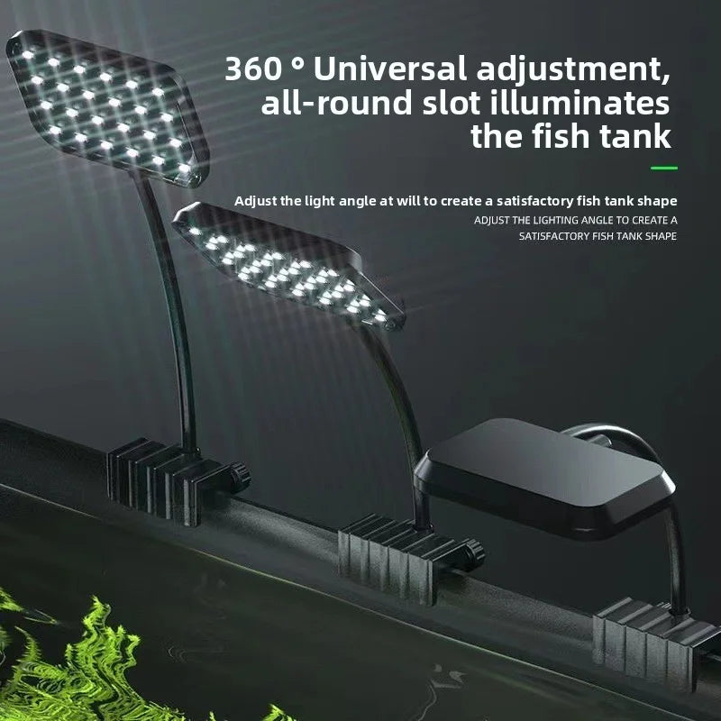 Fish Tank Aquatic Plant Lamp High Brightness Full Spectrum Aquatic Plant Lighting Black Clip Light Universal Adjustment Oasis Select