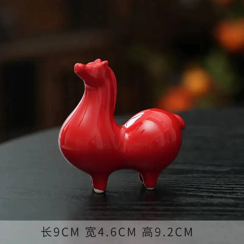 Ceramic Tea Pet Green Horse Small Ornament Home Living Room Study Office Desktop Decoration Tea Play Thing Cute Tang Horse Oasis Select 4