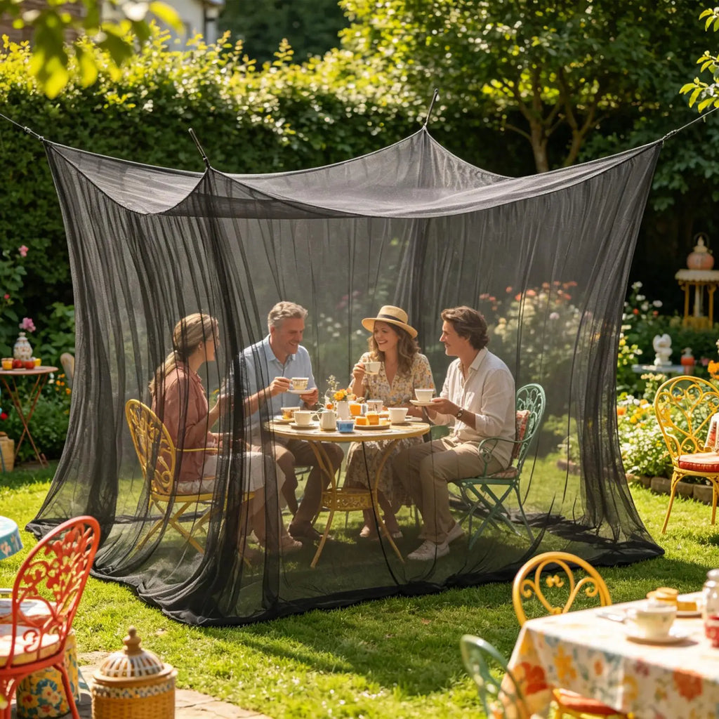 Camping Fly Net 300x300x250cm Mesh Canopy Fly Barrier Netting for Outdoor Patio Balcony Backyard Camping Yard Pergola Gazebo Oasis Select