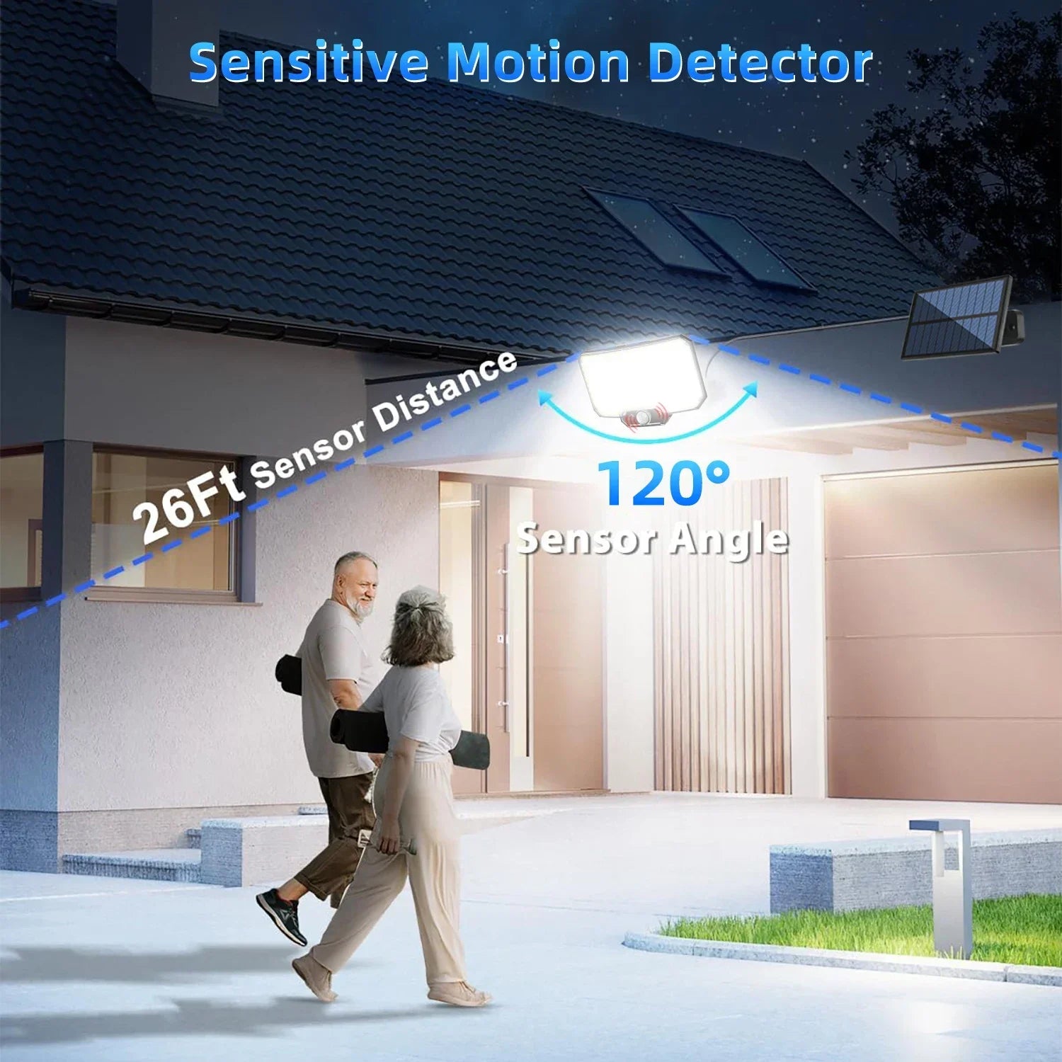 1PC Solar 234 LED Outdoor Path Light with Motion Sensor and Remote Control IP65 Wall Garden Light Easy Installation Wall Sconce Oasis Select