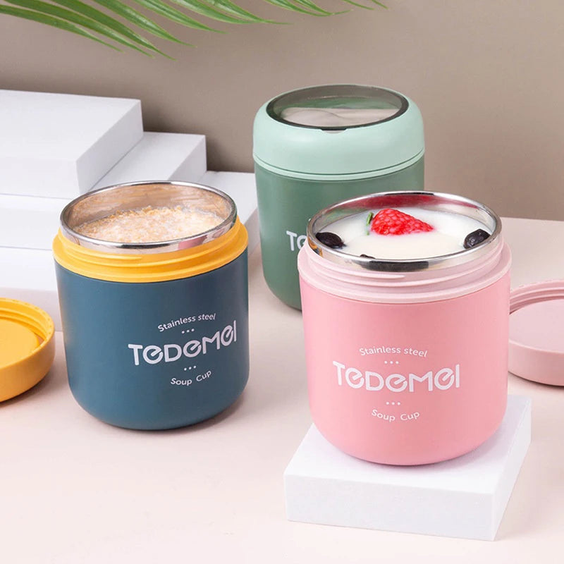 Stainless Steel Insulated Soup Thermos with Spoon Lunch Box Vacuum Cup Food Warmer Thermal Jar Container Cooler Oasis Select
