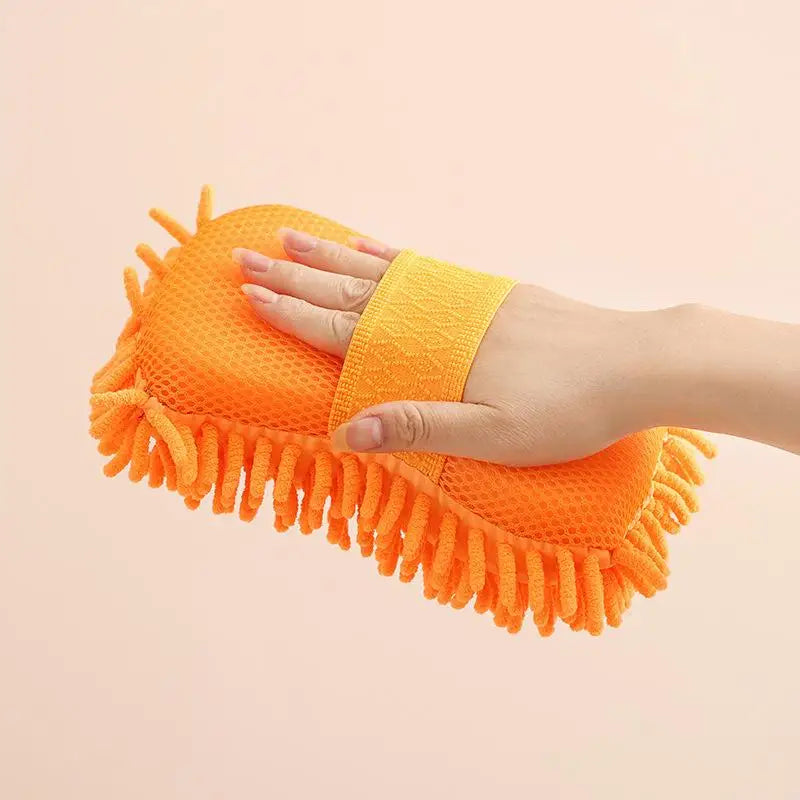Microfiber Car Washer Sponge Cleaning Car Care Detailing Brushes Washing Towel Auto Gloves Styling Accessories Oasis Select Orange