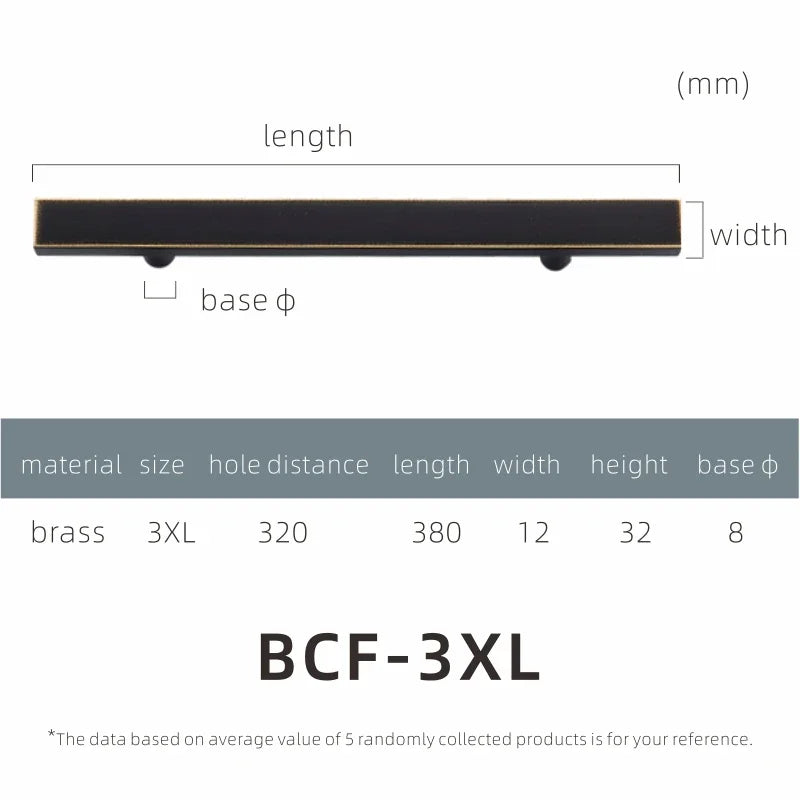 Brass Furniture Handles Modern Wardrobe Dresser Cupboard Drawer Cabinet Door Long Square Black/Gold Pulls Knobs Oasis Select BCF-3XL