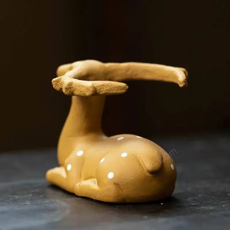 Zisha Tea Pet Plum Blossom Deer Tea Strainer Ornament Animal Tea Strainer Tea Holder Tea Accessories Table Oasis Select