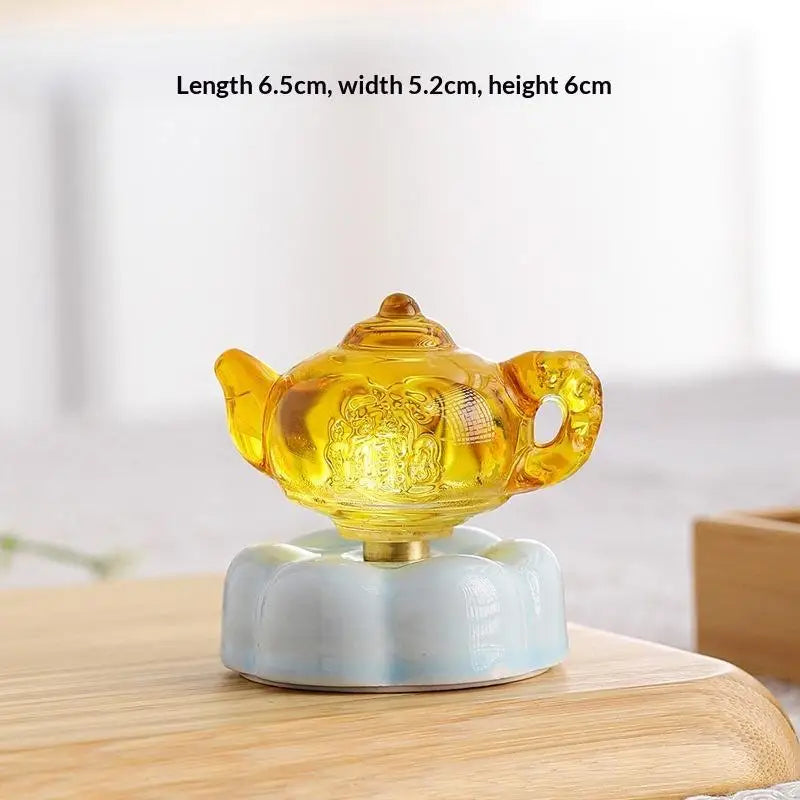 360° Rotating Crystal Teapot Ornament | Car & Desk Décor