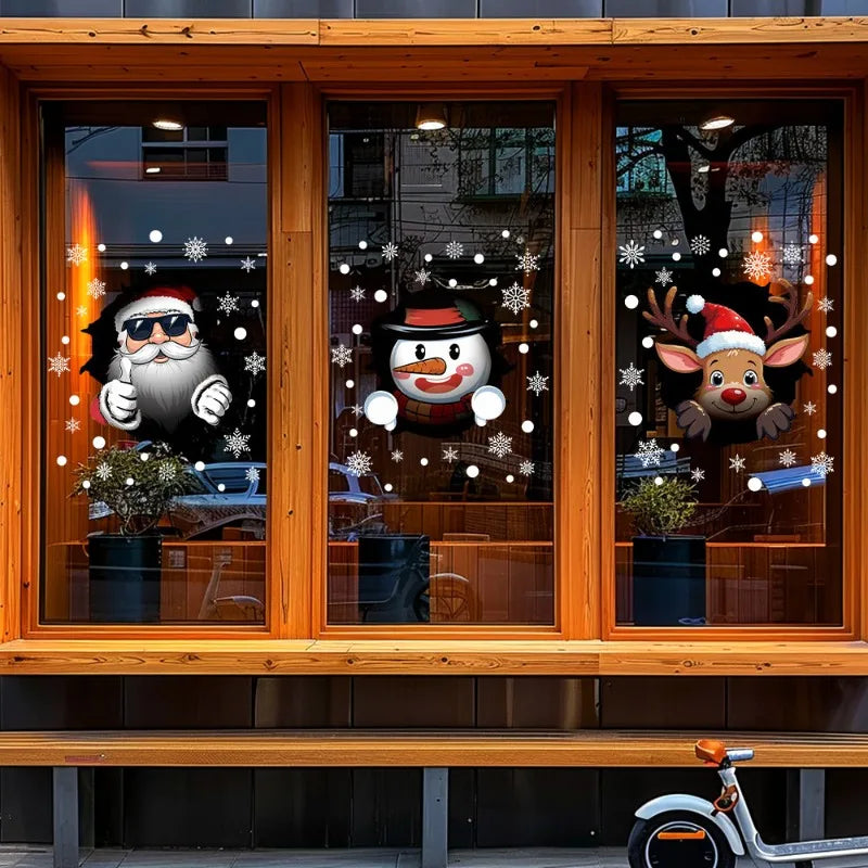Christmas Static Stickers Door Stickers Scene Decoration Window Glass Decoration Festive Atmosphere Oasis Select