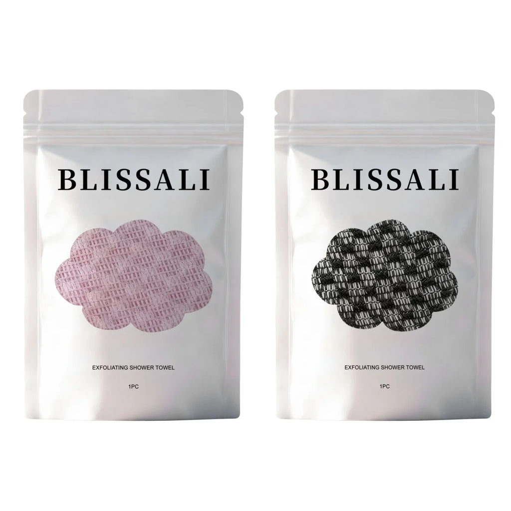 Exfoliating Shower Towel – Back Scrubber & Dead Skin Remover Body Exfoliating Towel Oasis Select Black And Pink