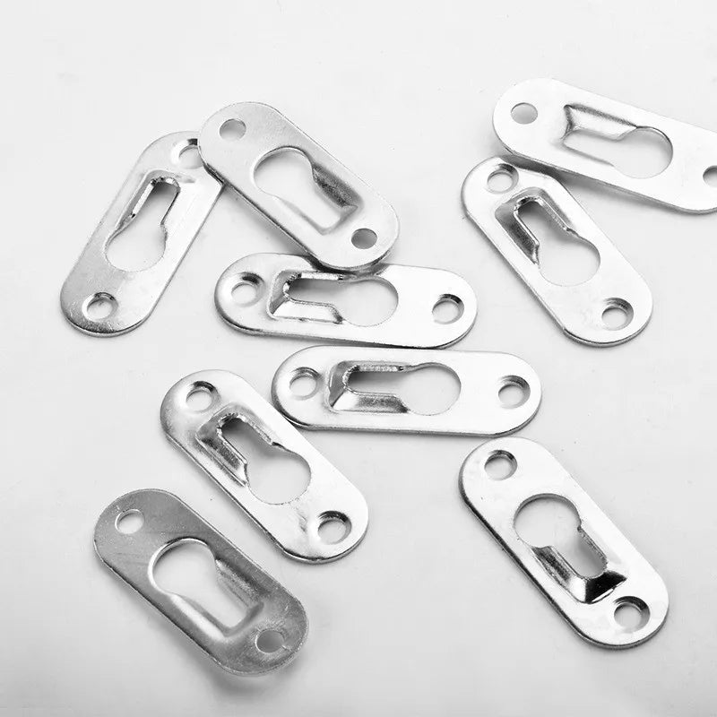 10pcs Picture Hanger Hooks frame Wall Metal Keyhole Hanging Paintings Fasteners Art Gallery Display Mirror Brackets Hardware Oasis Select