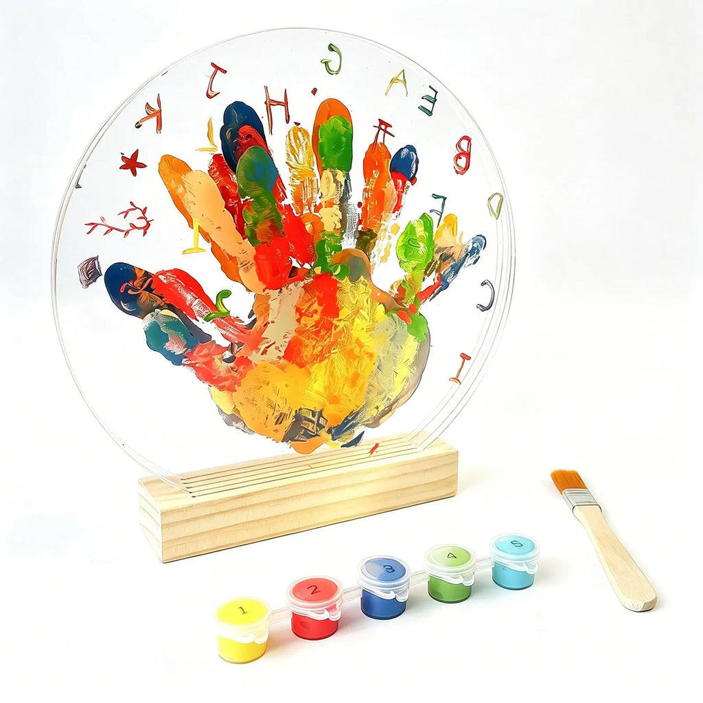 DIY Family Handprint Kit Baby Handprint Set Decorative Creative Family Fingerprint Kit for New Parent Mother's Day Home decor Oasis Select
