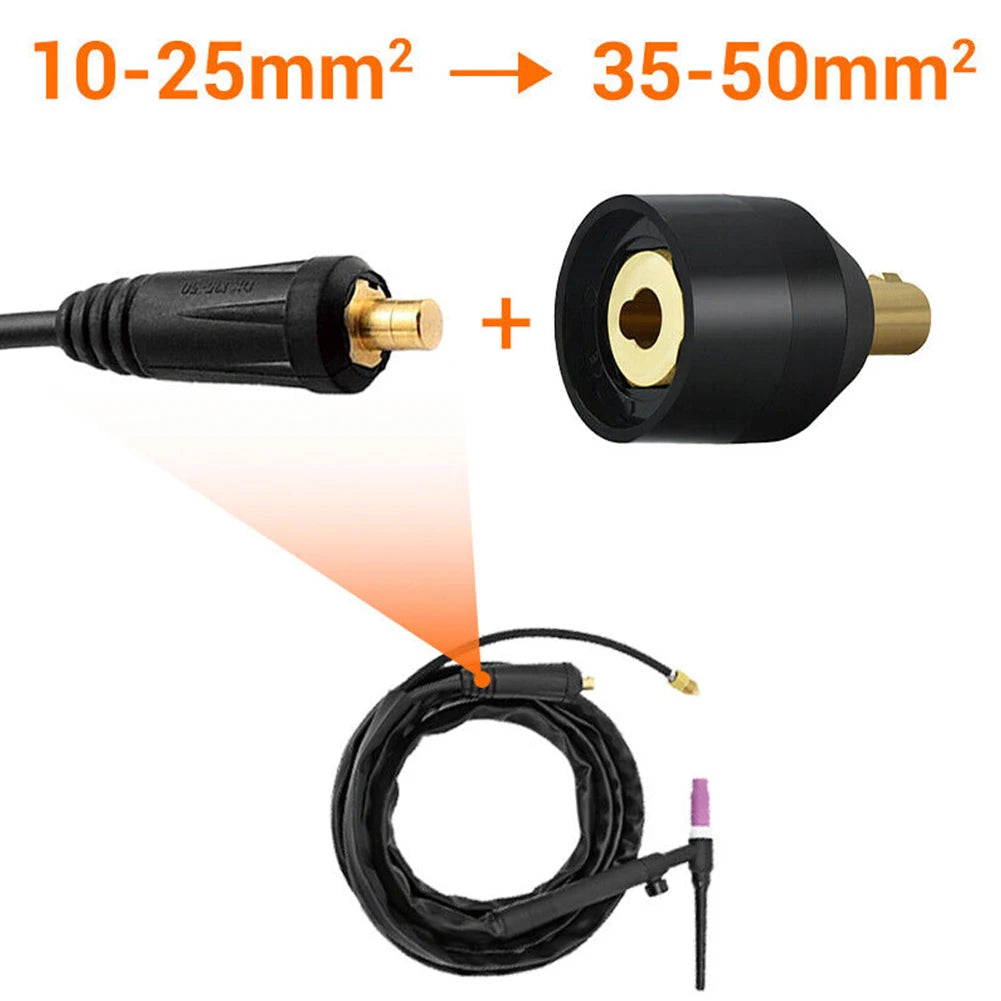 TIG Torch WP-17V 10-25 (9mm) To WP-26V 35-50 (13m) Connector Adapter For TIG Welding Torch Or MIG Welding Torch Connector Oasis Select Default Title