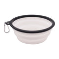 Portable Dog Bowl with Telescopic and Folding Design Suitable for Pets Including Food and Water Suitable for Outdoor Use Oasis Select white-1pcs