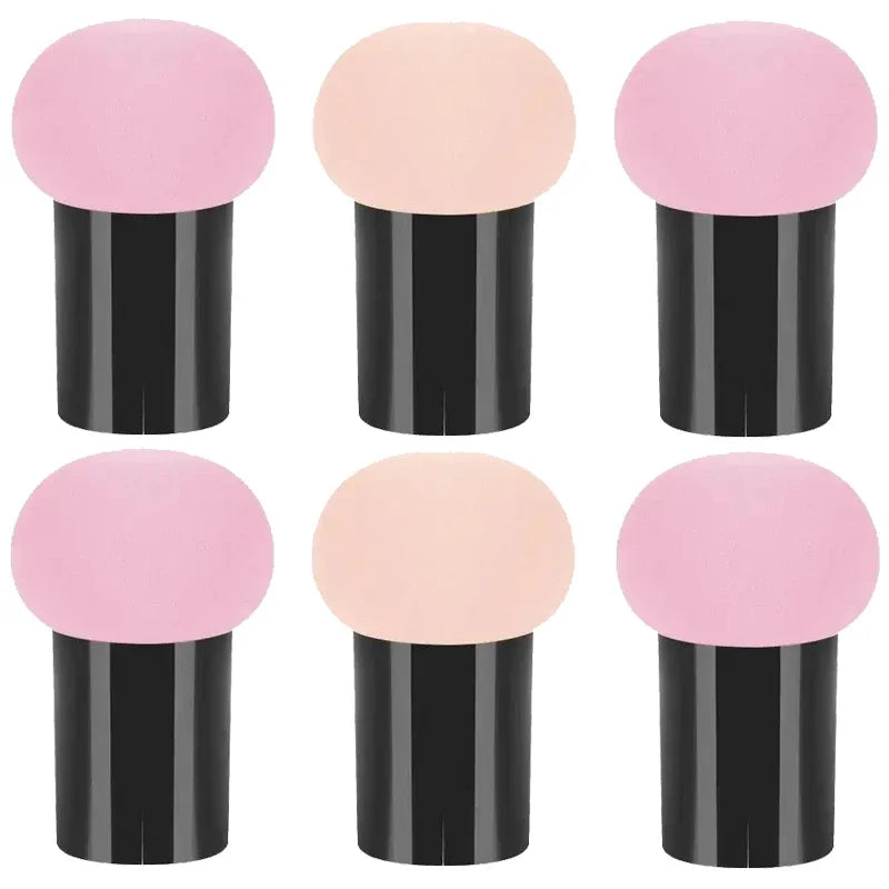 Mushroom Head Makeup Sponge Dry Wet Dual-use Cosmetic Powder Puff with Handle Case Professional Foundation Creams Beauty Tools Oasis Select 6pcs MIX 1