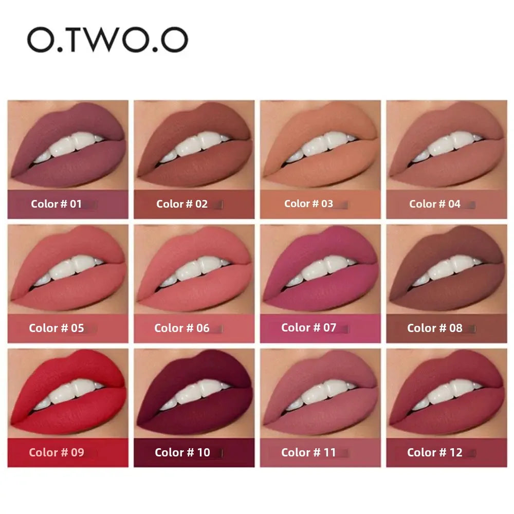 O.TWO.O 2-in-1 Matte Lipstick & Lip Gloss – 12 Colors