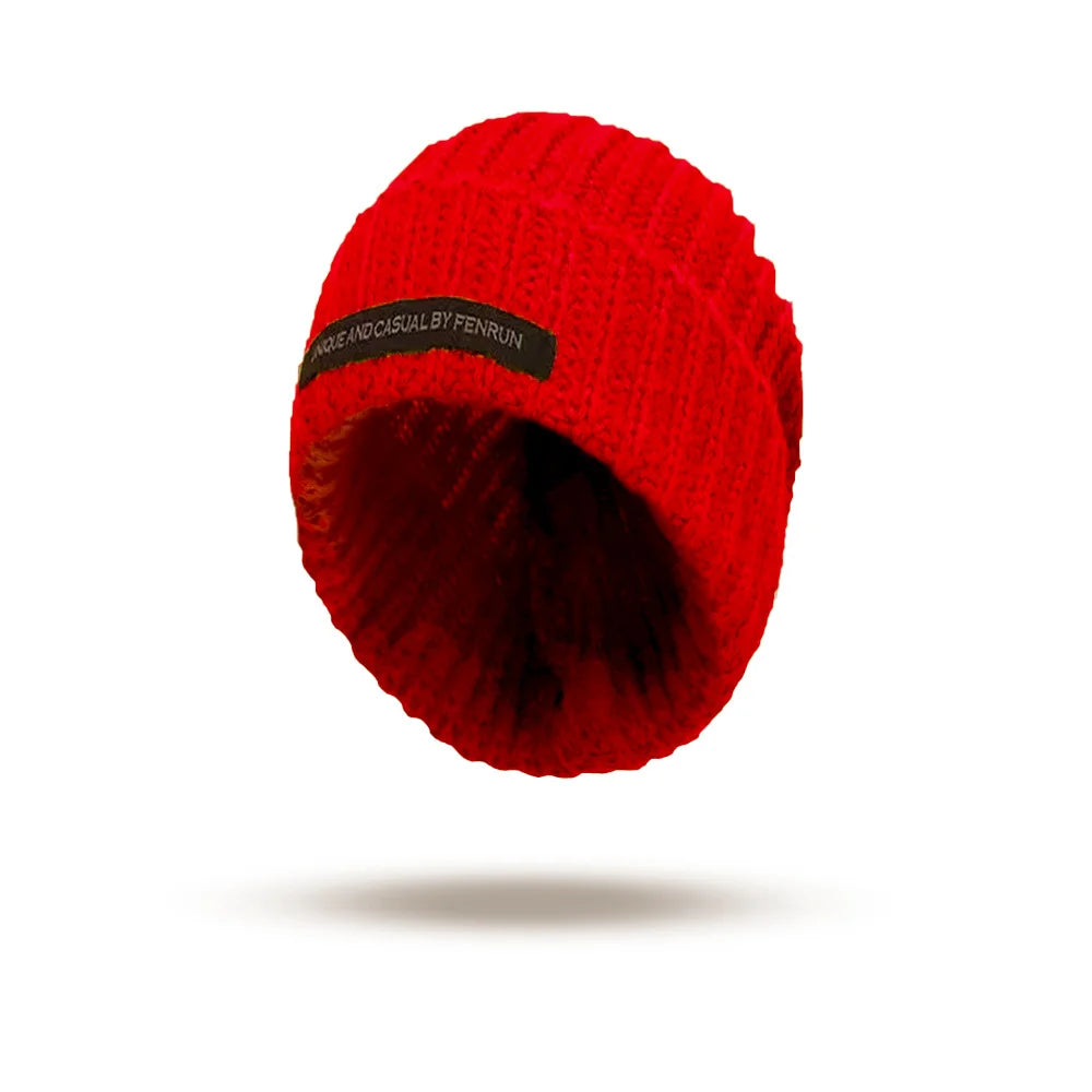 Xiben Big Head Knitted Hat, Children's Autumn/Winter Japanese Solid Color Versatile Knitted Hat, Men's Face Show, Small Pile Hat Oasis Select 1 L