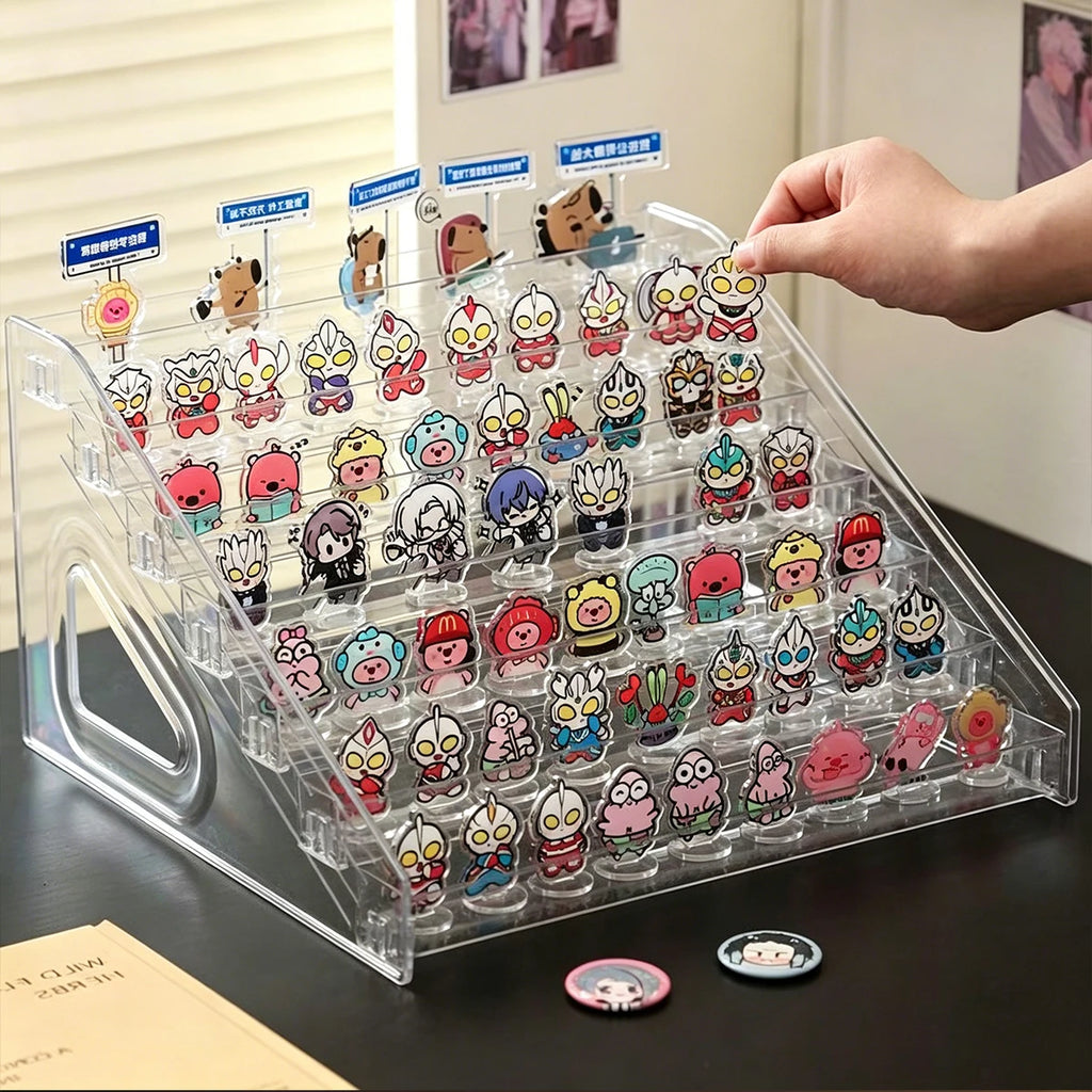 1pc Transparent Acrylic Standing Sign Ladder Display Rack Suitable for Anime Brand/Blind Box/Jewelry Storage Display Rack Oasis Select