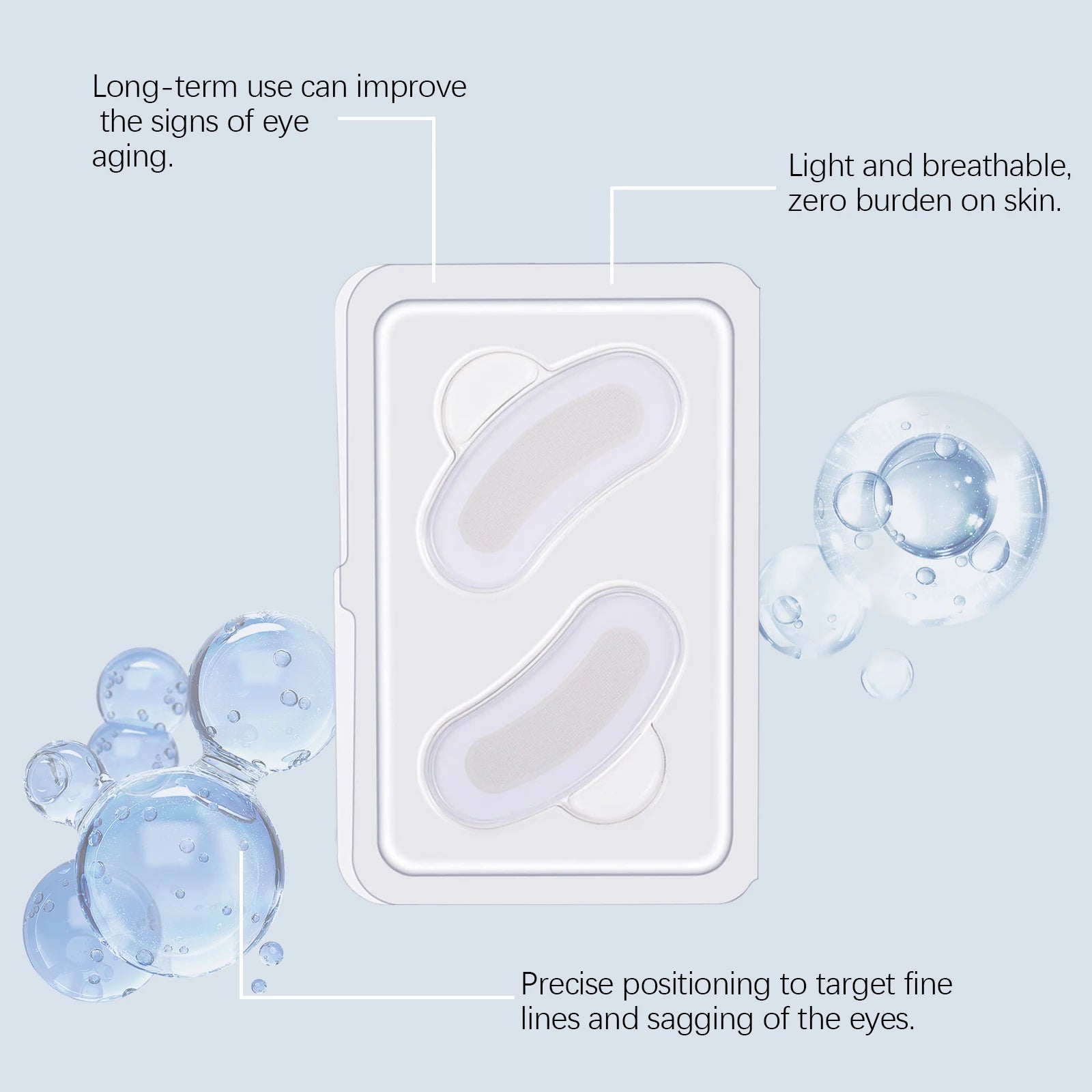 Micro-needle Eye Patch Hyaluronic Acid Anti-Wrinkle Fade Eye Fine Lines Moisturizing 0.25mm Caressing Microcrystals Eyes Patch Oasis Select