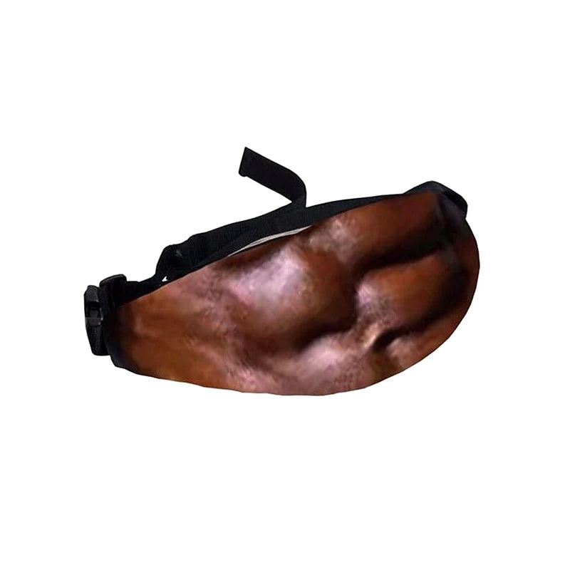 Funny Dad Bod Money Belt Bag Men Travel Bags Flesh Color Creative Fanny Pack Beer Fat Belly Bum Pouch Waist Bag Oasis Select A5