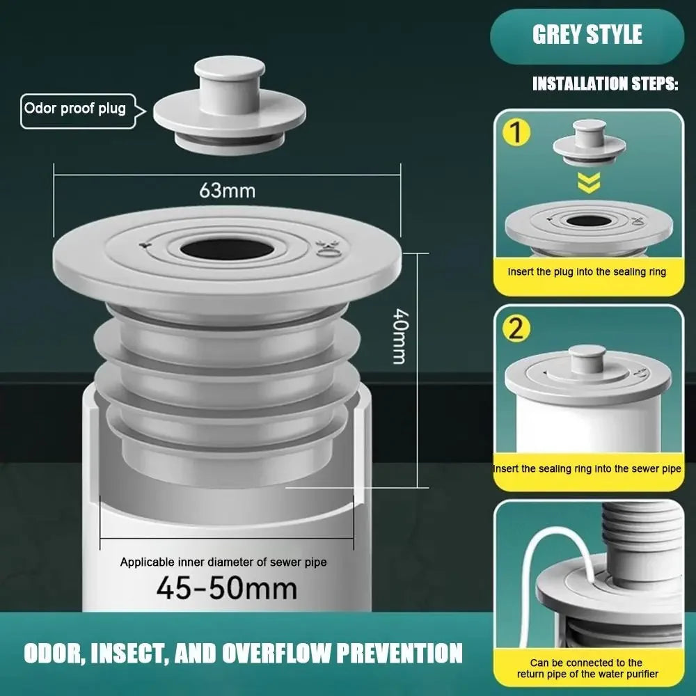 Durable Anti Odor Washbasin Floor Drain Core Shower Drainer Sewer Strainer Plug Insect Prevention Water Pipe Connector Oasis Select 45-50mm-Type2